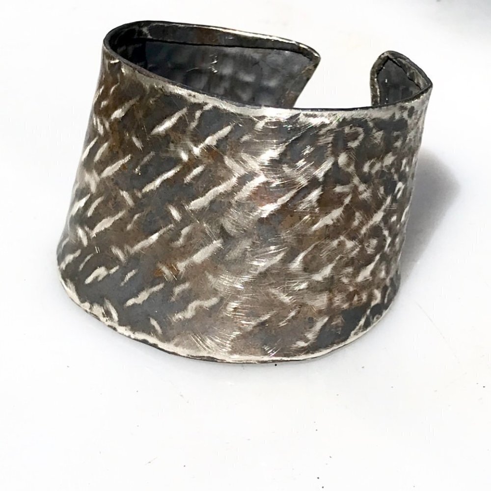 Gladiator Solid Sterling Silver 925 Cuff Bracelet Handmade Industrial Warrior - Picture 7 of 11